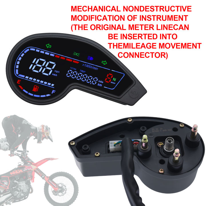 เครื่องวัดระยะทางวัดดิจิทัลมิเตอร์-lcd-รถจักรยานยนต์สำหรับจักรยานสกปรกบราซิล