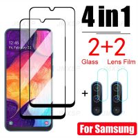 4in1 Protective Glass on For Samsung Galaxy A10 A30 A50 A70 A20 A40 A60 Tempered Glass For Samsung M10 M20 M30 M40 M50 Lens Film