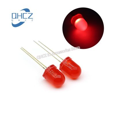 50pcs 10MM red light big round head in-line LED light-emitting diode lamp beads super bright spot Electrical Circuitry Parts