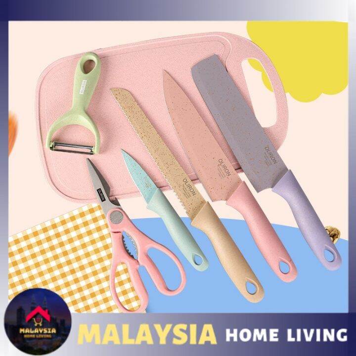 6 In 1 Evcrierh Corrugated knife Kitchen Knife / Pisau Dapur Warna