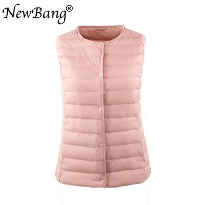 ZZOOI NewBang Waistcoat Vests For Women Warm Ultra Light Down Gilet Portable Sleeveless O-Neck Autumn Spring Vest 4XL