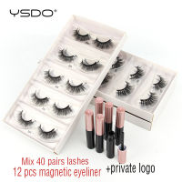 YSDO Wholesale Lashes in Bulk 350100 Pcs Natural Thick Magnetic Eyelashes Magnet Eyeliner Soft 3D Mink False Eyelashes Set