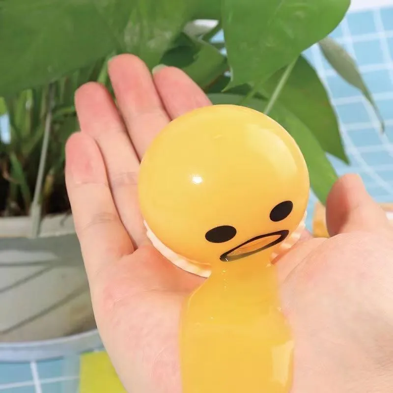 Creative egg yolk squishy Puking Egg Yolk Stress Ball With Yellow Goop  Relieve Stress Squeeze toys
