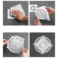 100PCS Drain Hair Catcher Shower Drain Hair Trap Bathroom Accessories Disposable Shower Drain Hair Catcher Mesh Stickers