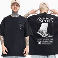 Travis Scott Look Mom I Can Fly Tshirt Cactus Jack T Shirt Couple Black Short