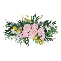 Artificial Rose Flower Swag Hanging Greenery Wreath for Home Party Front Door Window Wall Tabletop Wedding Arch Decor