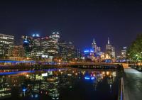 Melbourne Cityscape ภาพพิมพ์ศิลปะใหม่โปสเตอร์ผ้าไหมของตกแต่งผนังบ้าน0726