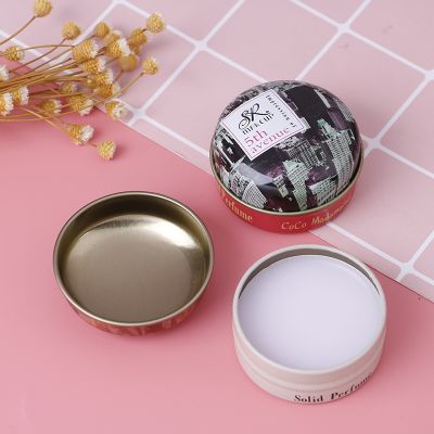 【cw】 1PC 15g Solid Perfume for Men Women Floral Portable Round Box Solid Perfume Edt Ept Balm Body Fragrance Skin Care Essential Oil ！