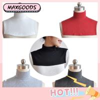 MAXG สีทึบ ผ้าฝ้าย ครึ่งท่อนบน ถอดออกได้ คออุ่น ปลอกคอปลอม คอเต่า เสื้อสวมหัวเท็จ