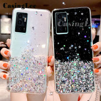 Casinglee เคสสำหรับ VIVO V23 Pro V23E,เคสโทรศัพท์แบบเต็มรูปดวงจันทร์กลิตเตอร์เคสกลิตเตอร์ประดับเลื่อมด้านหลังแบบนิ่มเคสโทรศัพท์ Hp สำหรับ VIVO V23E VIVO V23 Pro เคสใสท้องฟ้าที่เต็มไปด้วยดวงดาว