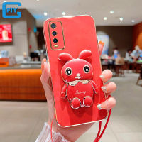 เคสสำหรับ Y12A Vivo/Y12S Vivo/Y20 Vivo/Y20A Vivo/Y20S Vivo/เคสโทรศัพท์แฟชั่น Vivo Y20i แฟชั่นตัวยึดกระต่าย Charming น่ารักรวมทุกอย่างเคสป้องกัน + สายคล้อง