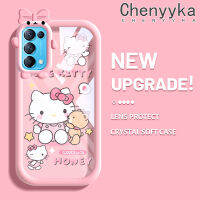 เคส Chenyyyka สำหรับ OPPO Reno 5 4G Reno 5 5G Reno5 K เคส X3 Lite ลายแมว Hello น่ารักใหม่อัพเกรดสีซิลิโคนนุ่มเคสมือถือกันกระแทกแบบใสสร้างสรรค์เคสโปร่งใสลายกล้องถ่ายรูปป้องกัน