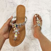 ✖ 2023 New Sandals Women Gladiator Summer Shoes Diamond Buckle Fashion Female Sandal Roman Rhinestones Flat Woman 39;s Casual Shoes