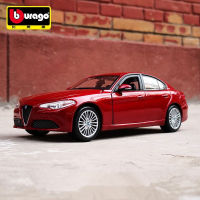 Bburago 1:24 Alfa Romeo Giulia ล้อแม็กรถยนต์รุ่น D Iecast โลหะยานพาหนะรถยนต์รุ่นจำลองการเก็บของเล่นเด็กสำหรับเด็ก Gift888