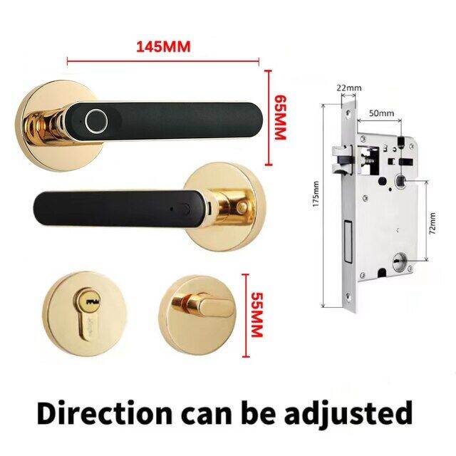 Kingku Smart Door Lock Fingerprint Key Unlock Interior Door Handle ...