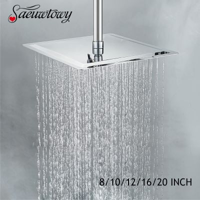 Ultra-thin Free Shipping Bathroom Accessories Slim 8 "/ 10" / 12 "/ 16" / 20 "Square 304 Stainless Steel Rain Shower Chrome Showerheads