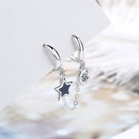 [COD] Cao Shi LAZADA cross-border hot simple double ear hole conjoined tassel chain buckle five-pointed star glue clip