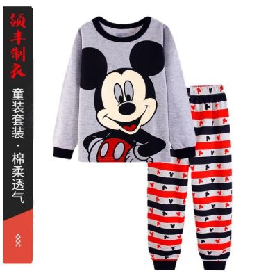 Mickeys สาวเด็กเด็กชุดนอนชุด2022ฤดูใบไม้ร่วงฤดูหนาวเด็ก Loungewear ชุดนอนเด็กชุดแขนยาวผ้าฝ้ายเด็กชุดนอน