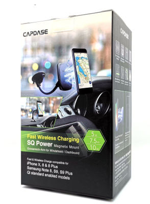 Capdase SQ Power Fast Wireless Charging Magnetic Mount Gooseneck-Arm for Windshield/Dashboard