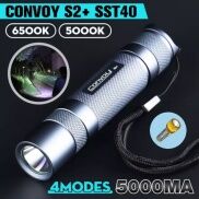 Đèn pin EDC Convoy S2+ SST40 1800lm 6500K 5000K bảo vệ nhiệt