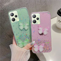 เคส Realme C35แฟชั่นหรูหราระยิบระยับเคสโทรศัพท์ลายดวงดาวท้องฟ้าประดับพลอยเทียมสวยดีไซน์รูปผีเสื้อซิลิโคนนิ่มกันกระแทกฝาครอบด้านหลัง