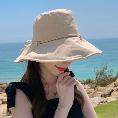 หมวกชาวประมงผู้หญิงฤดูร้อนสไตล์เกาหลีหมวกกันแดด V95D