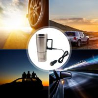 Stainless Steel Vehicle Heating Cup 24V Heat Insulation Electric Car Kettle Camping Travel Kettle Water Coffee Thermal Mug