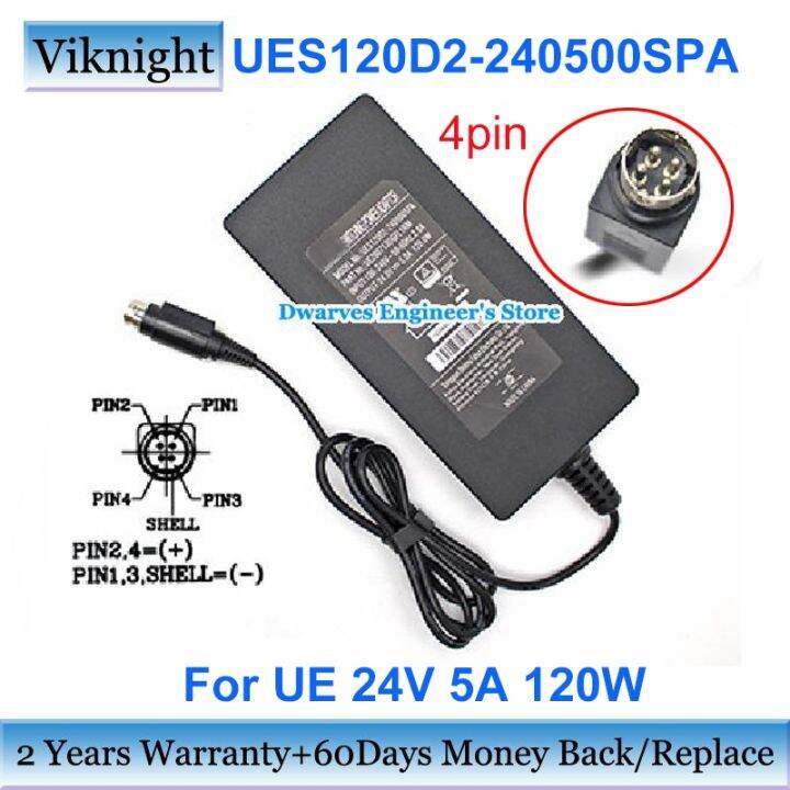 ues120d2-240500spa-ของแท้แหล่งจ่ายไฟ5a-24v-อะแดปเตอร์-ac-120w-สำหรับ-charger-laptop-ue-4pin-การรับประกันสองปี