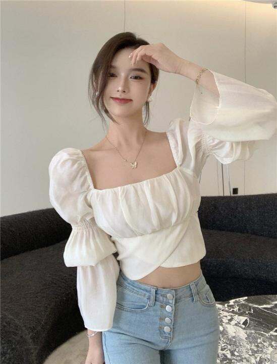 Áo kiểu croptop nữ cổ vuông thắt nơ lưng xinh xắn dễ thương tay bèo nhún chất vải mịn mát có 2 màu | Lazada.vn Áo Kiểu Croptop Nữ Cổ Vuông Thắt Nơ Lưng Xinh Xắn Dễ Thương Tay Bèo Nhún Chất Vải Mịn Mát Có 2 Màu | Lazada.Vn