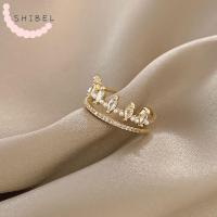 GAI39 บุคลิกภาพ แหวนหาง แหวนนิ้วผู้หญิง Rhinestones มงกุฎ เพทาย โอปอล แหวนสไตล์เกาหลี แหวนทอง แหวนเปิดหญิง แหวนผีเสื้อ