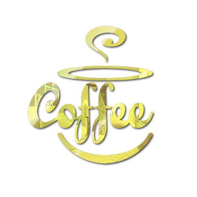 [24 Home Accessories]ตกเเต่งกาแฟอะคริลิค,สติ๊กเกอร์กระจกตกเเต่งกาแฟถ้วยชาศิลปะบนผนังคำตัวอักษรสำหรับร้านกาแฟบ้านไร่