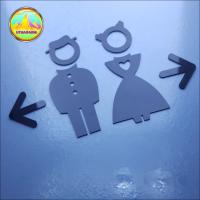 ป้ายห้องน้ำ Toilet signage อะครีลิคเลเซอร์ น่ารักๆ พร้อมลุกศร (AIRRY 01)