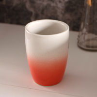 Nordic style orange gradient Portable Soap Dispenser Liquid Hand Sanitizer Bottle Bathroom Soap Dish Cup Toothbrush Holder