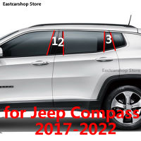 For Jeep Compass   2020 Car Middle Column PC Window Trims Decoration B C Pillar Strip Sticker Cover 2019 2018 2017