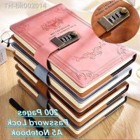 ✕❆ A5 200 Pages Retro Password Book with Lock Diary Thickened Creative Hand Ledger Student Notepad Stationery Notebook Binder