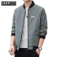 JEEP SPIRIT 1941 ESTD ชุดเบสบอลชาย Cal หลวม Cardigan Fleece Warm Street แฟชั่น Sweatshirt