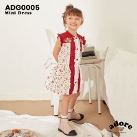 FLAT2112 ADG0005 : MINI DRESS ชุดเด็ก แขนกุด ลายพิมพ์ดอกไม้สุดน่ารัก