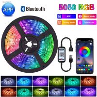 ☊ 24Keys Bluetooth Led Strip Lights RGB 5050 DC5V USB Tape With Remote Control Color Change Lamp for Christmas Bedroom Decoration