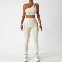 【YD】 Seamless Shoulder Set Workout Waist Leggings Suits Sportswear