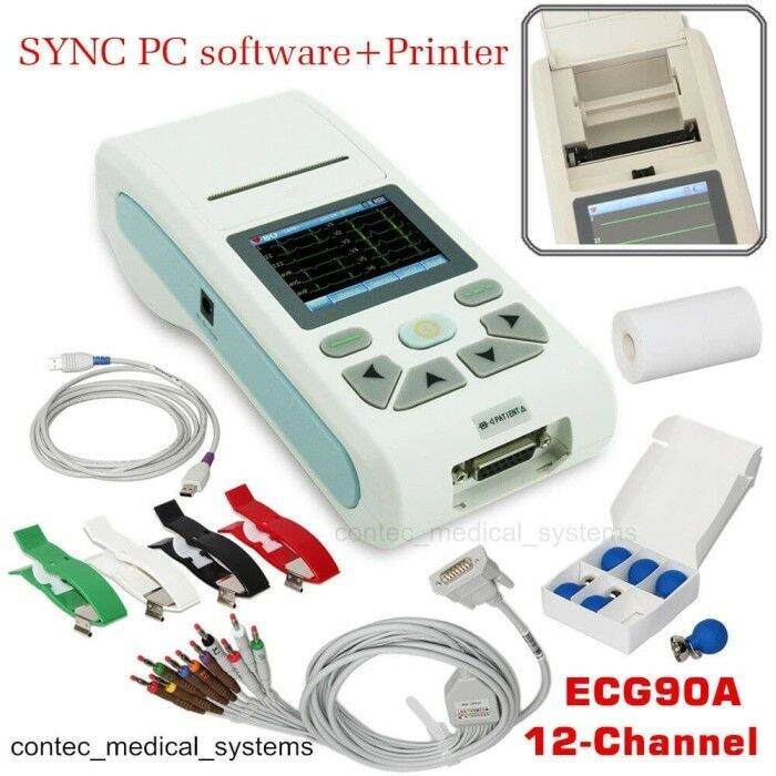 New CONTEC ECG90A 12 Channel Electrocardiograph ECG EKG Machine 12 Lea ...