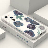 เคสดอกไม้โลก IPhone 15 14 13 12 11 Plus Pro Max Mini ซิลิโคนเหลวรูปแบบด้านข้าง