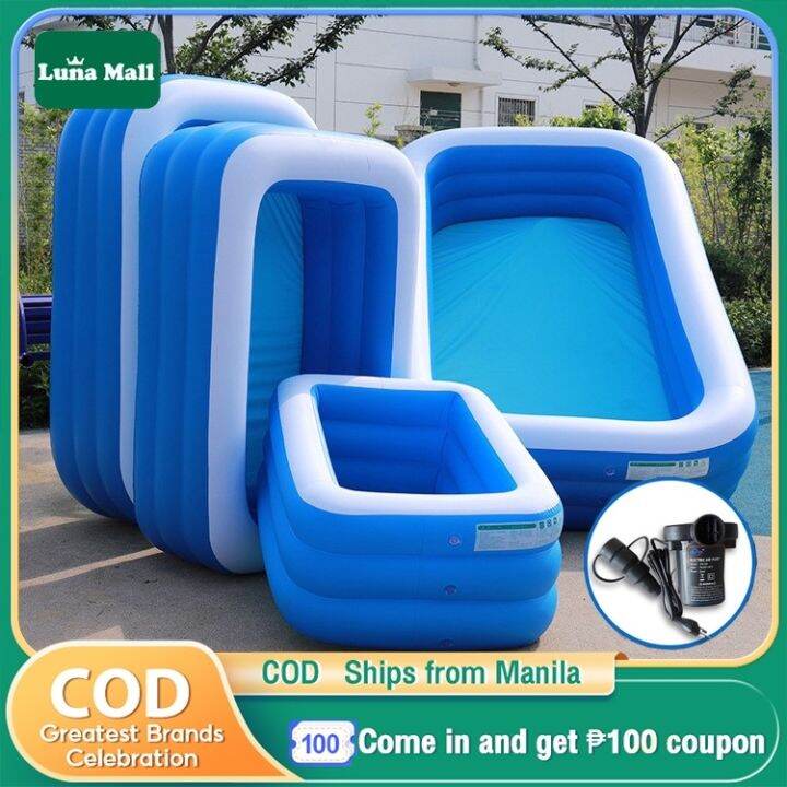 Luna Inflatable Swimming Pool Kids Baby Air Pump Family Size | Lazada PH