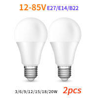 2ชิ้นล็อต DC12-85V 3วัตต์6วัตต์9วัตต์12วัตต์15วัตต์18วัตต์20วัตต์ LED หลอดไฟโคมไฟ E27 E14 B22แสง bulbb สมาร์ท IC ความสว่างสูง LED ระเบิด