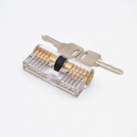 【YF】 Lock Pick Set Acrylic Transparent Visible Practice Cutaway with 2 Keys Padlock Tool For Locksmith Supplier 70mm