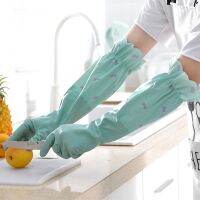 【CW】 Heavy Suede Flocking Household Gloves Small Rubber Leather Washing and Dishes