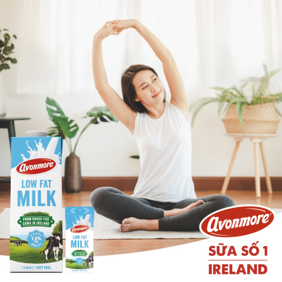 Sữa tươi ít béo tiệt trùng không đường avonmore uht low fat milk 1l giàu - ảnh sản phẩm 4