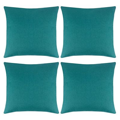 Pack of 4 Outdoor Waterproof Throw Pillow Covers Decorative Garden Cushion Cases Square Pillowcases 18 x 18 Inches