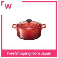 Le Creuset Cast Hollow Pot Signature Cocotte Rondo 22 Cm Cherry Red Gas IH เตาอบเข้ากันได้