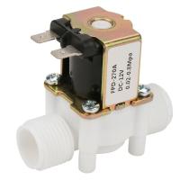 AC 220V DC 12V 24V 1/2" 3/4" Plastic Electric Normally Closed Solenoid Valve Magnetic Water Air Pressure Controller Switch Plumbing Valves