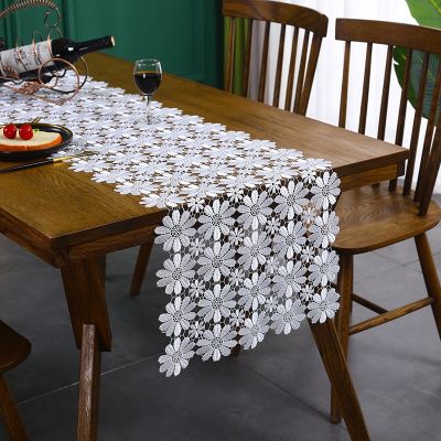 ผ้าปูโต๊ะลูกไม้สีขาวลูกไม้ผ้าปูโต๊ะดอกไม้โต๊ะ-รองชนะเลิศสำหรับโต๊ะทานอาหารกาแฟของตกแต่งโต๊ะแต่งงานที่ปรับเตียง